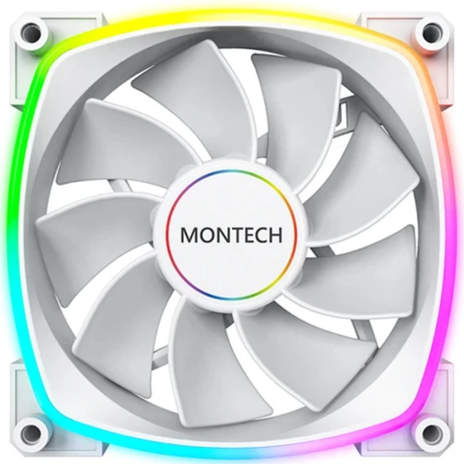 Охлаждение Montech RX140 Reverse ARGB 140х140x25 белый RX140 PWM WHITE (Для системного блока)