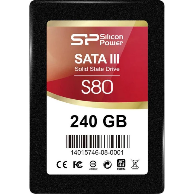 Жесткий диск Silicon Power S80 SP240GBSS3S80S25 SSD (твердотельные), 240 ГБ, 2.5 дюйма, SATA