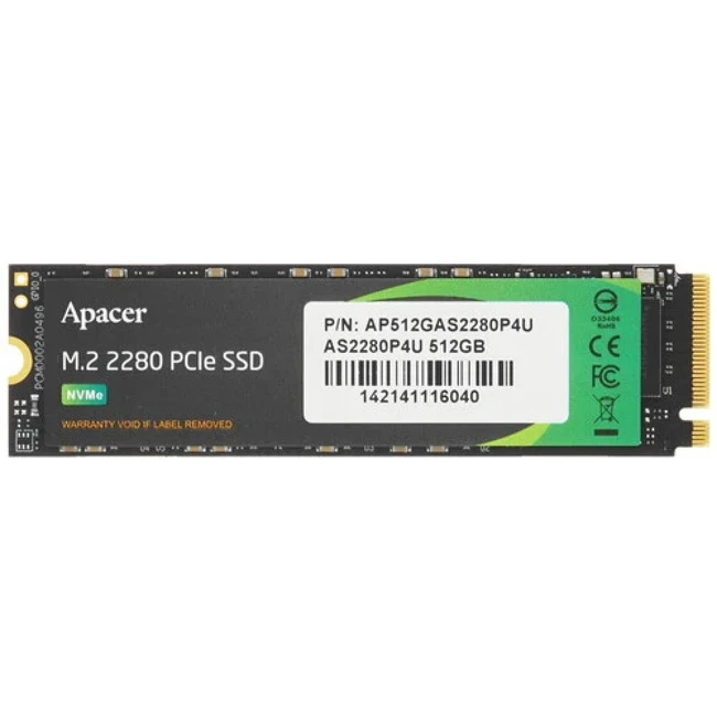 Внутренний жесткий диск Apacer AP512GAS2280P4U (SSD (твердотельные), 512 ГБ, M.2, PCIe)