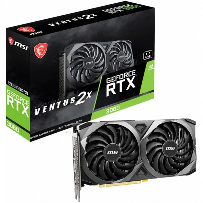 Видеокарта MSI GeForce RTX 3060 VENTUS 2X 12G (12 ГБ)