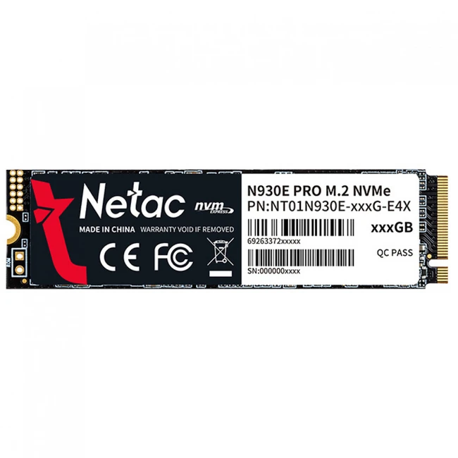 Внутренний жесткий диск Netac NT01N930E-256GB-E4X (SSD (твердотельные), 256 ГБ, M.2, PCIe)