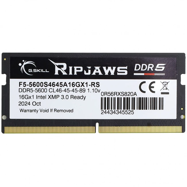 ОЗУ G.Skill RipJaws F5-5600S4645A16GX1-RS (SO-DIMM, DDR5, 16 Гб, 5600 МГц)