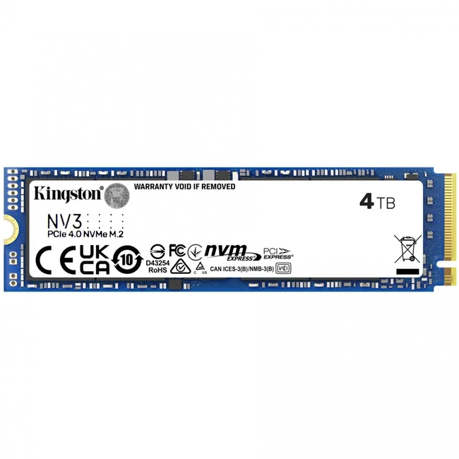 Внутренний жесткий диск Kingston NV3 SNV3S/4000G (SSD (твердотельные), 4 ТБ, M.2, PCIe)