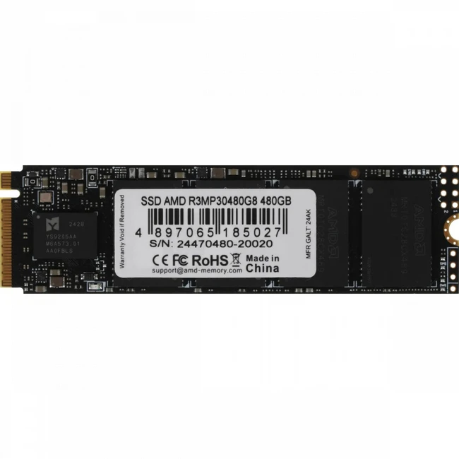 Внутренний накопитель AMD R3MP30480G8 (SSD (твердотельные), 480 ГБ, M.2, PCIe)