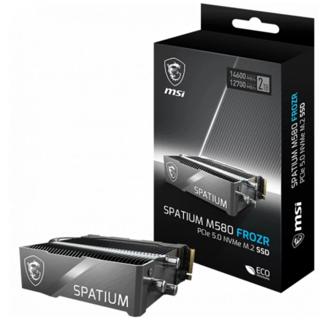 Внутренний жесткий диск MSI SPATIUM M580 PCIE 5.0 NVME M.2 2TB FROZR (SSD (твердотельные), 2 ТБ, M.2, PCIe)