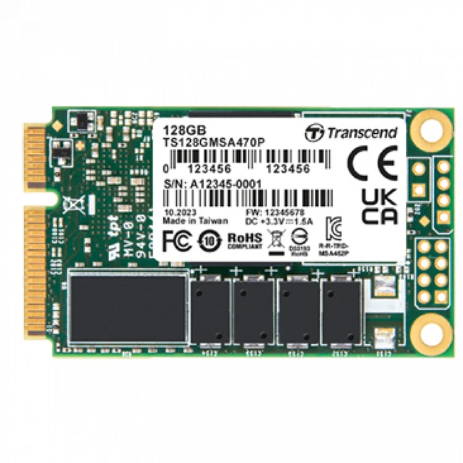 Внутренний жесткий диск Transcend TS128GMSA470P (SSD (твердотельные), 128 ГБ, M.2, mini-SATA)