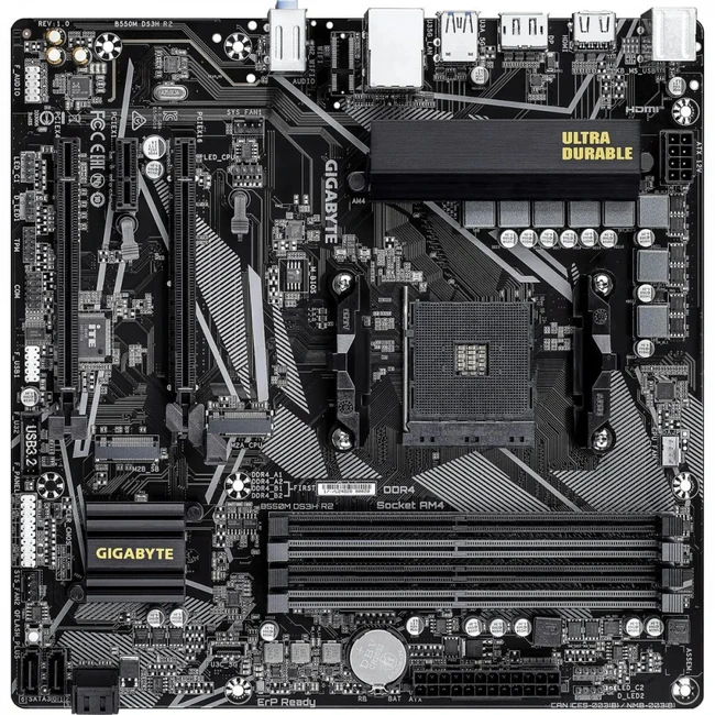 Материнская плата Gigabyte B550M DS3H R2 Micro-ATX, AMD AM4