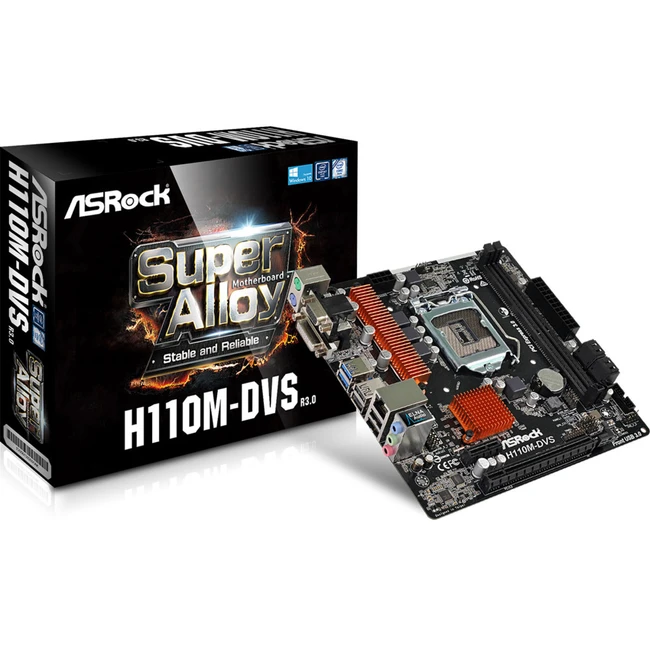 Материнская плата ASRock H110M-DVS R3.0 Micro-ATX, LGA 1151