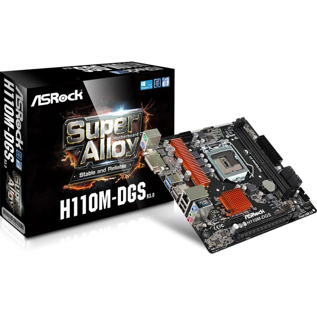 Материнская плата ASRock H110M-DGS R3.0 (Micro-ATX, LGA 1151)
