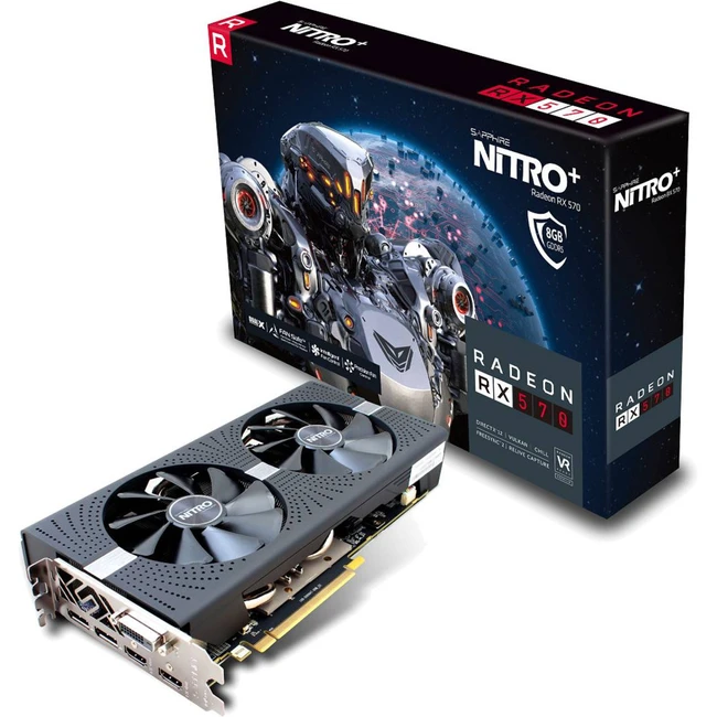 Видеокарта Sapphire RX 570 8GB NITRO+ OC 11266-09-20G