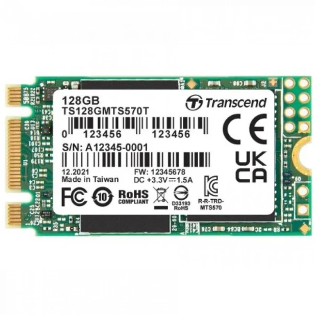 Внутренний накопитель Transcend TS128GMTS570T-VS1 (SSD (твердотельные), 128 ГБ, M.2, SATA)