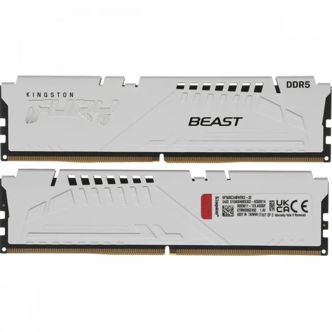 ОЗУ Kingston Fury Beast KF568C34BWEK2-32 DIMM, DDR5, 32 Гб (2 х 16 Гб), 6800 МГц