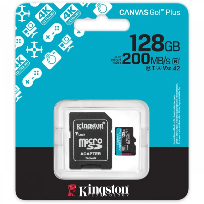 Флеш (Flash) карты Kingston Canvas Go! Plus SDCG4/128GB (128 ГБ)