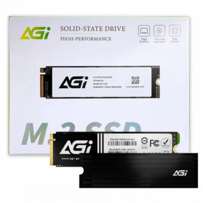 Внутренний жесткий диск AGI AI828 AGI2T0G44AI828-CB (SSD (твердотельные), 2 ТБ, M.2, PCIe)