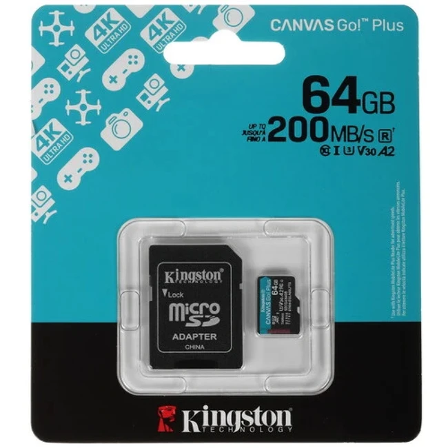 Флеш (Flash) карты Kingston Canvas Go! Plus SDXC SDCG4/64GB (64 ГБ)
