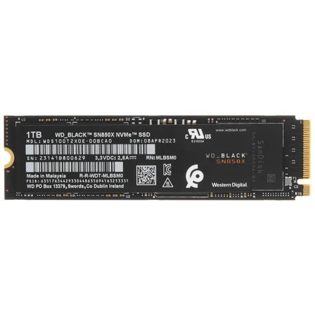 Жесткий диск Western Digital Black SN850X WDS100T2X0E-00BCA0 SSD (твердотельные), 1 ТБ, M.2, PCIe
