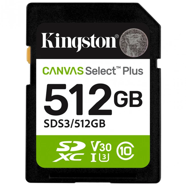 Флеш (Flash) карты Kingston Canvas Select Plus C10 UHS-I U3 V30 SDS3/512GB (512 ГБ)