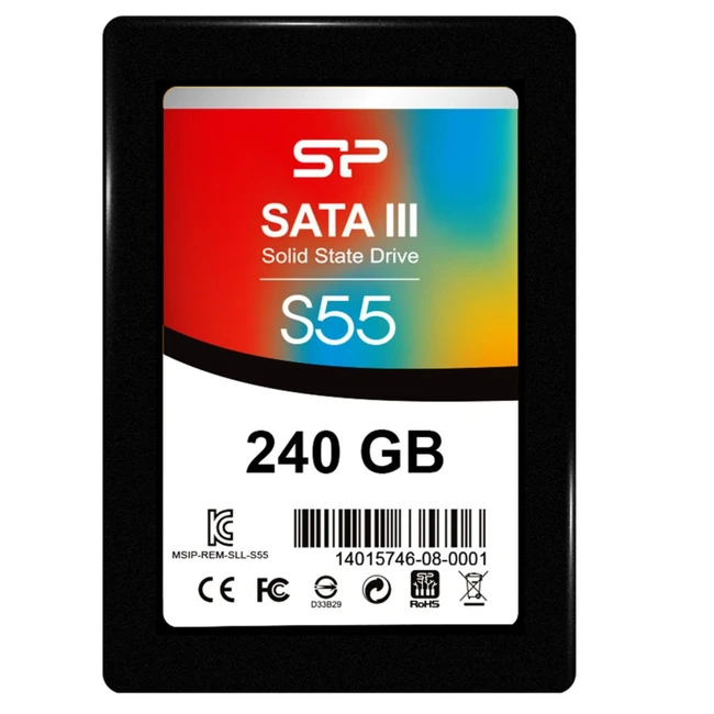 Внутренний жесткий диск Silicon Power Slim S55 SP240GBSS3S55S27 (SSD (твердотельные), 240 ГБ, 2.5 дюйма, SATA)