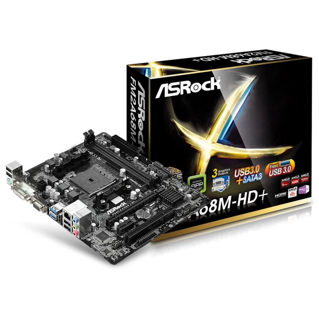 Материнская плата ASRock FM2A68M-HD+ (Micro-ATX)