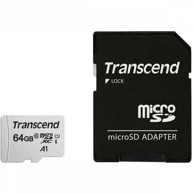 Флеш (Flash) карты Transcend MicroSD 64GB Class 10 U1 TS64GUSD300S-A (64 ГБ)