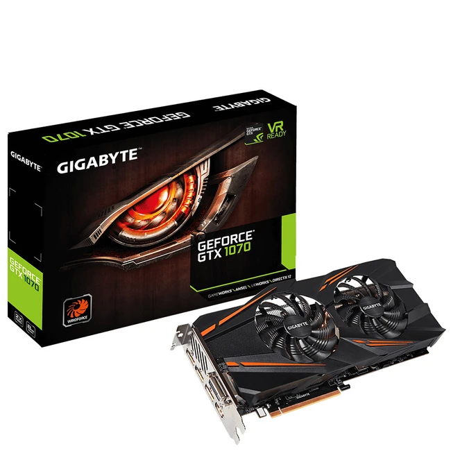 Видеокарта Gigabyte GeForce® GTX 1070 WINDFORCE 8G GV-N1070WF2-8GD (8 ГБ)