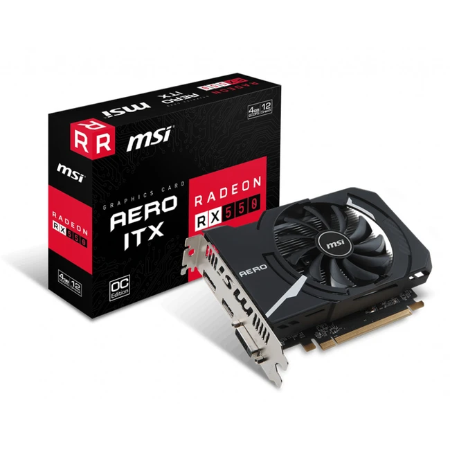 Видеокарта MSI Radeon RX 550 AERO ITX 4G OC (4 ГБ)