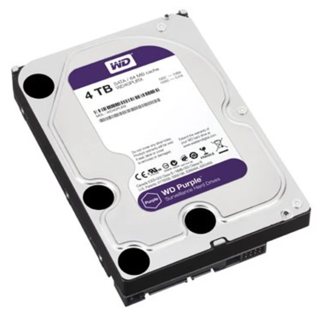 Внутренний жесткий диск Western Digital Purple 4TB SATA 3.5" 5400RPM 64Mb WD40PURX (HDD (классические), 4 ТБ, 3.5 дюйма, SATA)