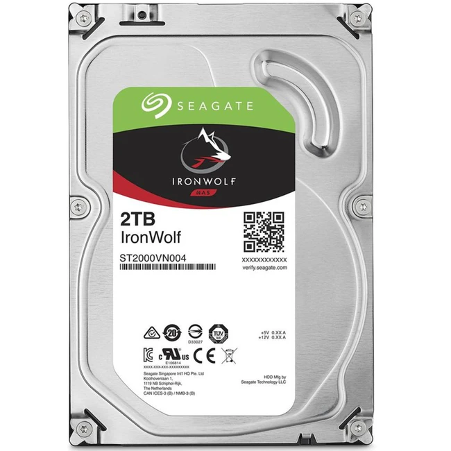 Внутренний жесткий диск Seagate IronWolf NAS 2TB SATA 3.5"5900RPM 64Mb ST2000VN004 (HDD (классические), 2 ТБ, 3.5 дюйма, SATA)