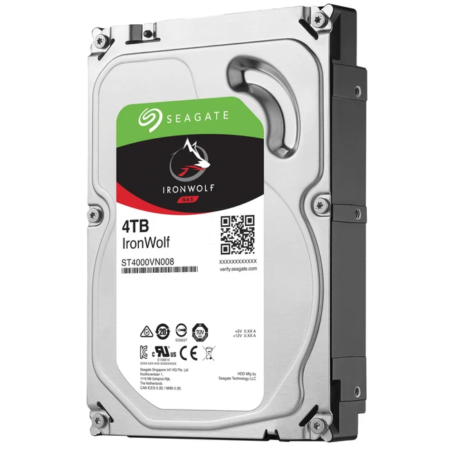 Внутренний жесткий диск Seagate IronWolf NAS 4TB SATA 3.5" 5900RPM 64Mb ST4000VN008 (HDD (классические), 4 ТБ, 3.5 дюйма, SATA)