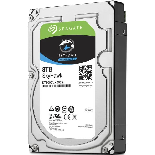 Внутренний накопитель Seagate SkyHawk 8TB SATA 3.5" 7200RPM 256Mb ST8000VX0022 (HDD (классические), 8 ТБ, 3.5 дюйма, SATA)