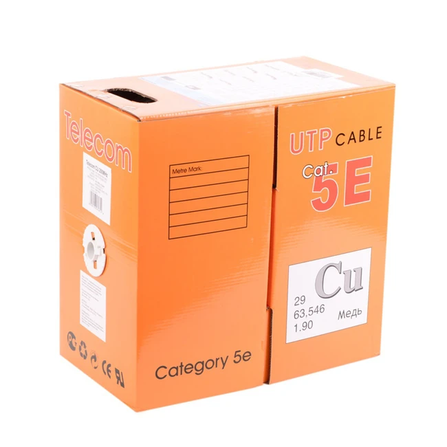 Кабель витая пара TELECOM PRO UTP 4 пары кат. 5e UTP4-TC1000C5EP-CU-IS