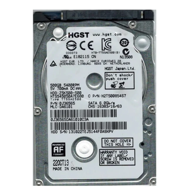 Внутренний накопитель Western Digital HTS545050A7E680 HTS545050A7E680 (0J38065) (HDD (классические), 500 ГБ, 2.5 дюйма, SATA)