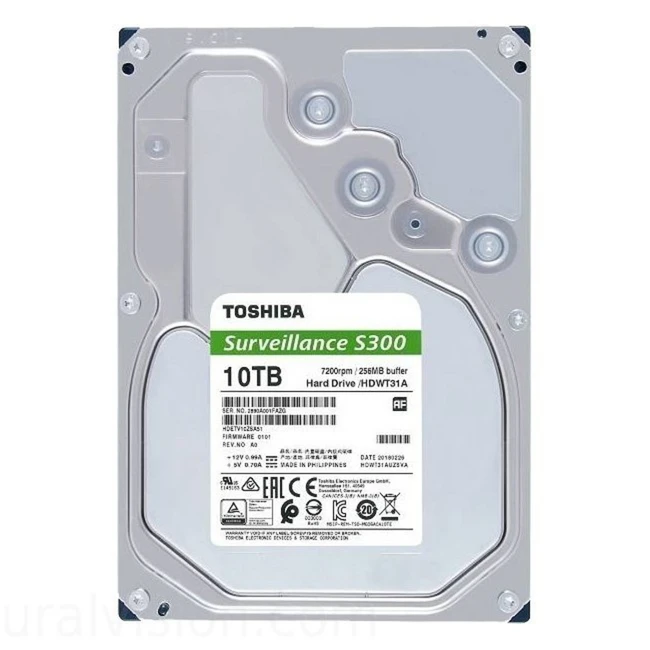 Внутренний жесткий диск Toshiba S300 HDWT31AUZSVA (HDD (классические), 10 ТБ, 3.5 дюйма, SATA)