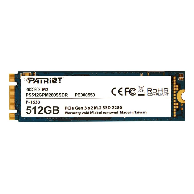 Внутренний жесткий диск Patriot 2280 PS512GPM280SSDR (SSD (твердотельные), 512 ГБ, M.2, PCIe)