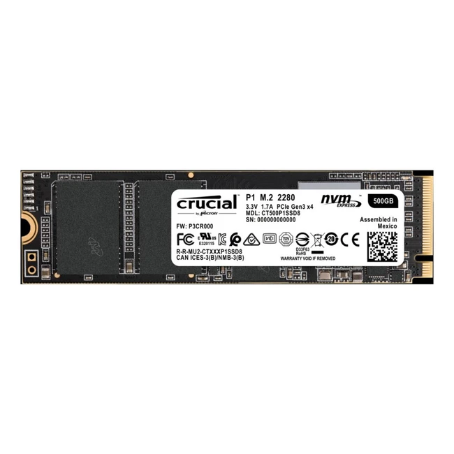 Внутренний жесткий диск Crucial Type 2280 CT500P1SSD8 (SSD (твердотельные), 500 ГБ, M.2, PCIe)