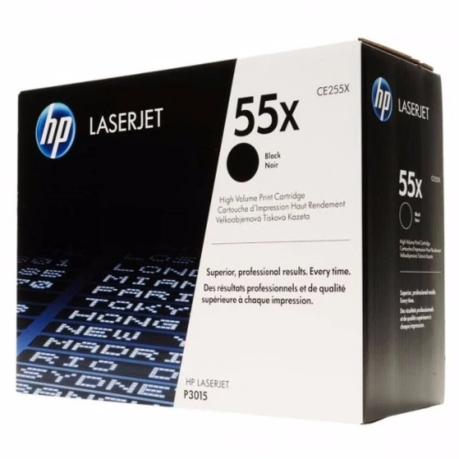 Лазерный картридж HP 55X увеличенной емкости, Черный CE255X