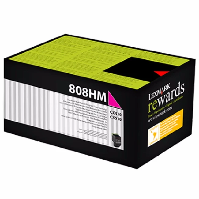 Лазерный картридж Lexmark малиновый с тонером высокой ёмкости для CX310/410/510 80C8HME