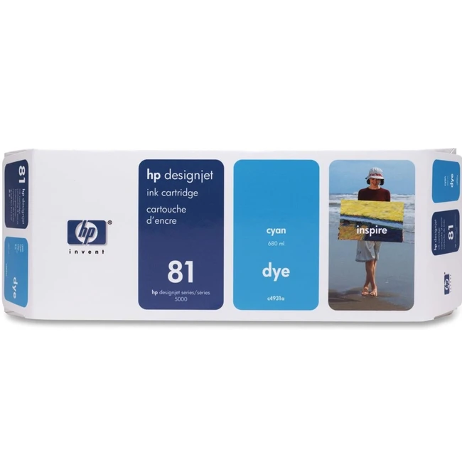 Струйный картридж HP №81 Голубой 680 мл C4931A