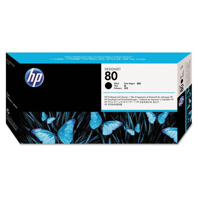 Струйный картридж HP №80 Печатающая головка Черная, со средством очистки C4820A