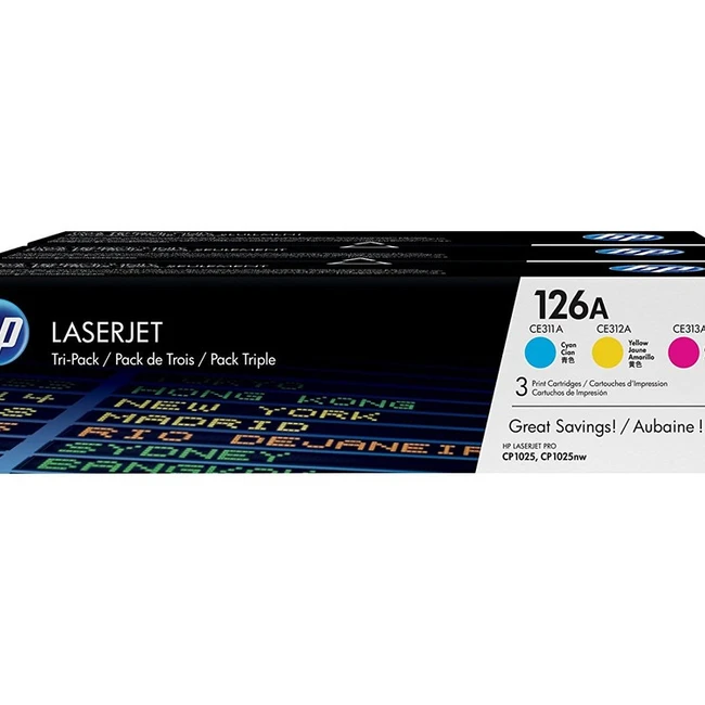 Лазерный картридж HP 126A набор ( желтый, голубой, пурпурный) CF341A