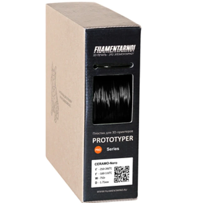 Расходный материалы для 3D-печати Filamentarno! 3D CERAMO nero пластик Filamentarno! черный/1.75мм/750гр С175Ч750