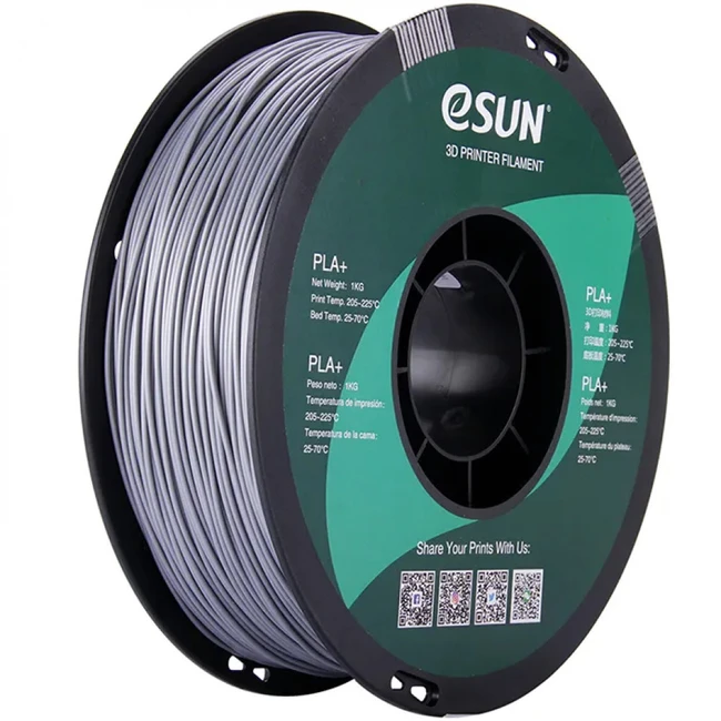 Расходный материалы для 3D-печати ESUN Катушка пластика PLA+ ESUN 1.75 мм 1кг. серебристый PLA+175S1