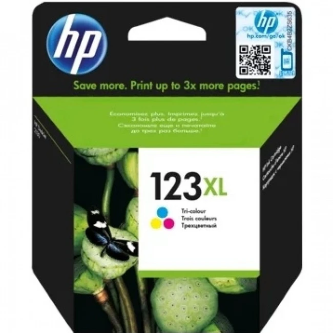 Струйный картридж HP 123XL увеличенной емкости, Трехцветный F6V18AE