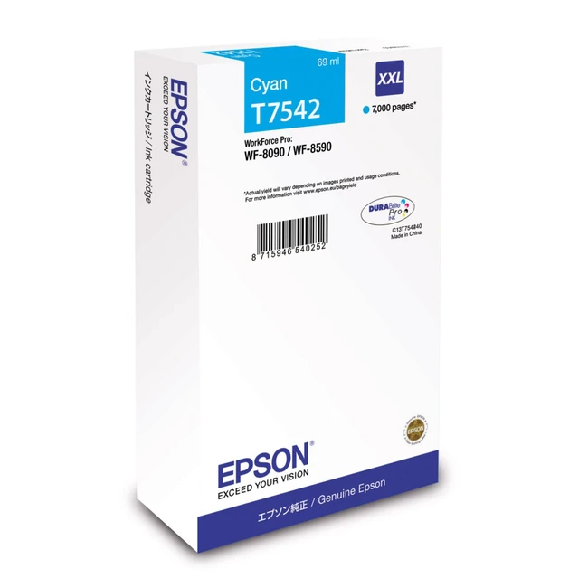 Струйный картридж Epson T7542 голубой C13T754240