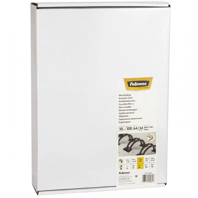 Fellowes Пружины для переплета 10 мм. черные FS-53265