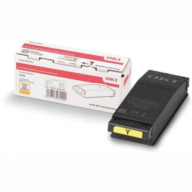 Лазерный картридж OKI Tонер-картридж жёлтый (6K) C650 09006129