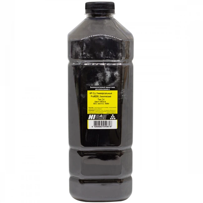 Струйный картридж Hi-Black Универсальный химический тонер 2.4, Bk, 500 г, канистра 10006001