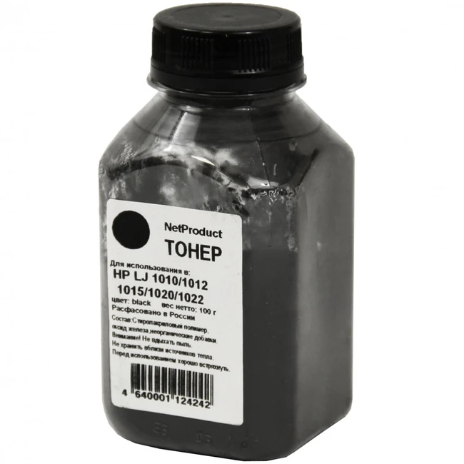 Струйный картридж NetProduct Универсальный тонер Bk, 100 г, банка 20104082513