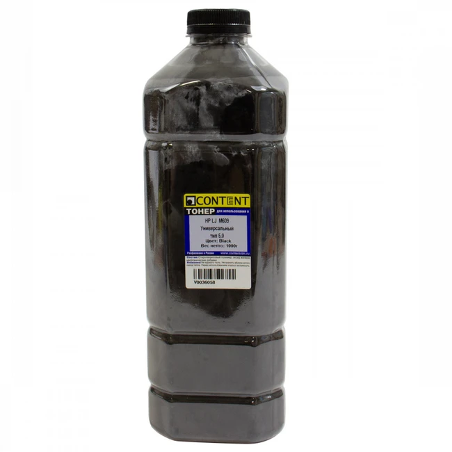 Струйный картридж Content Универсальный тонер 5.0, Bk, 1 кг, канистра 203061707