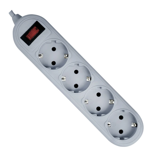 Распределитель питания Defender Сетевой фильтр -1.8 М, 4 розетки, серый ES Lite 1.8